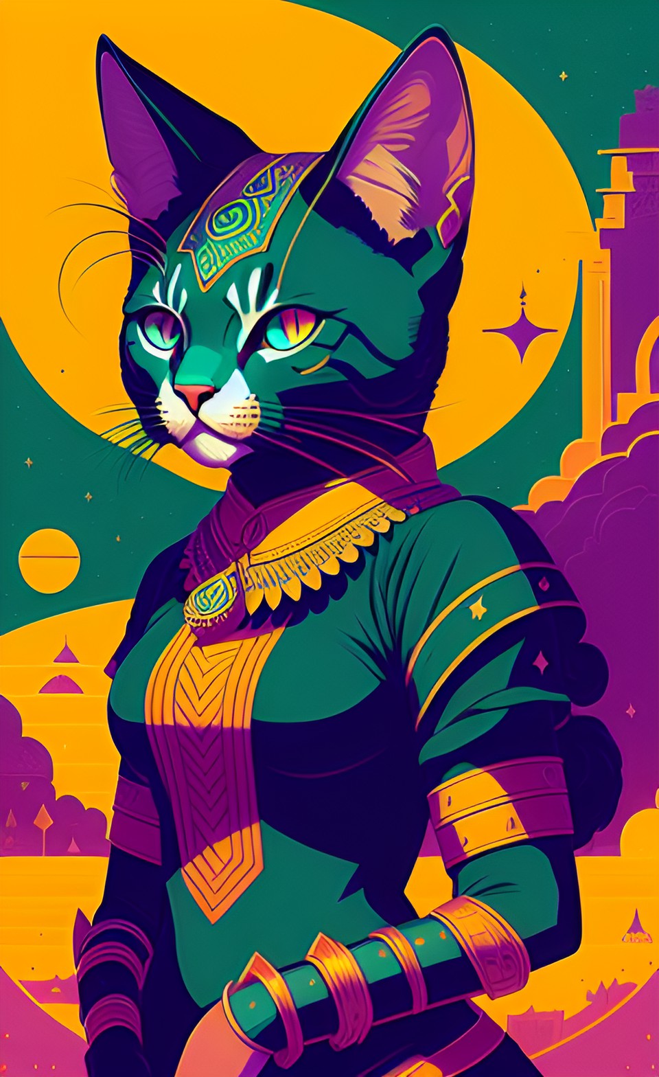 bastet - bastet lady as an ancient feline creature preview