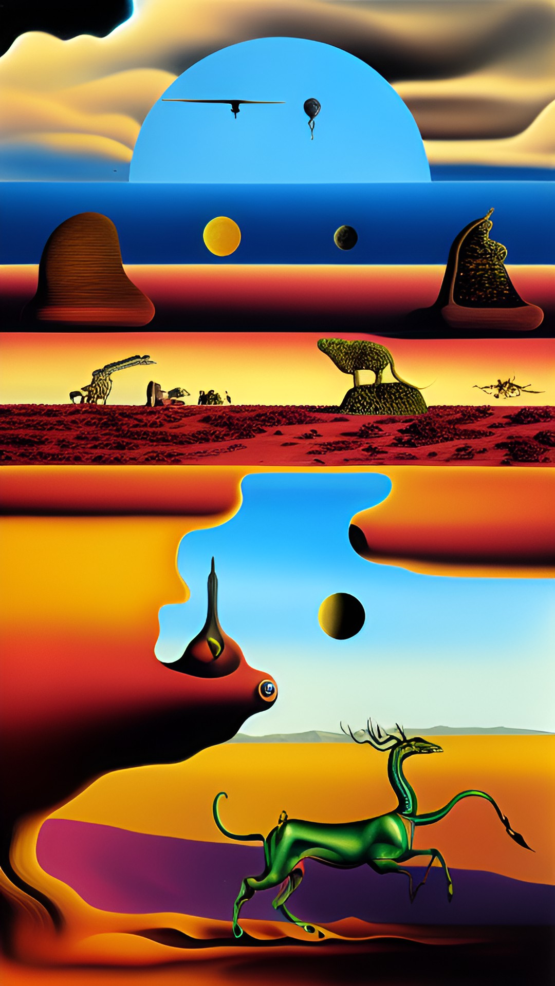 un paysage et des animaux extra-terrestre d'un autre monde dans le style de salvador dali preview