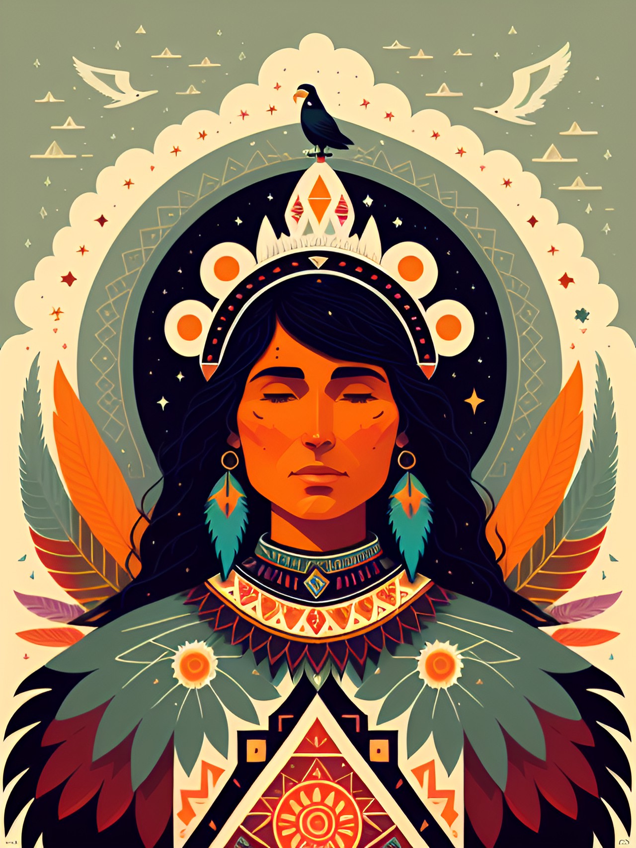 AMERICA - strong powerful quiet storm of white falcon lightning wildcat native american shaman woman two-spirited connection to nature and magic mother of the tribe joyful music preview