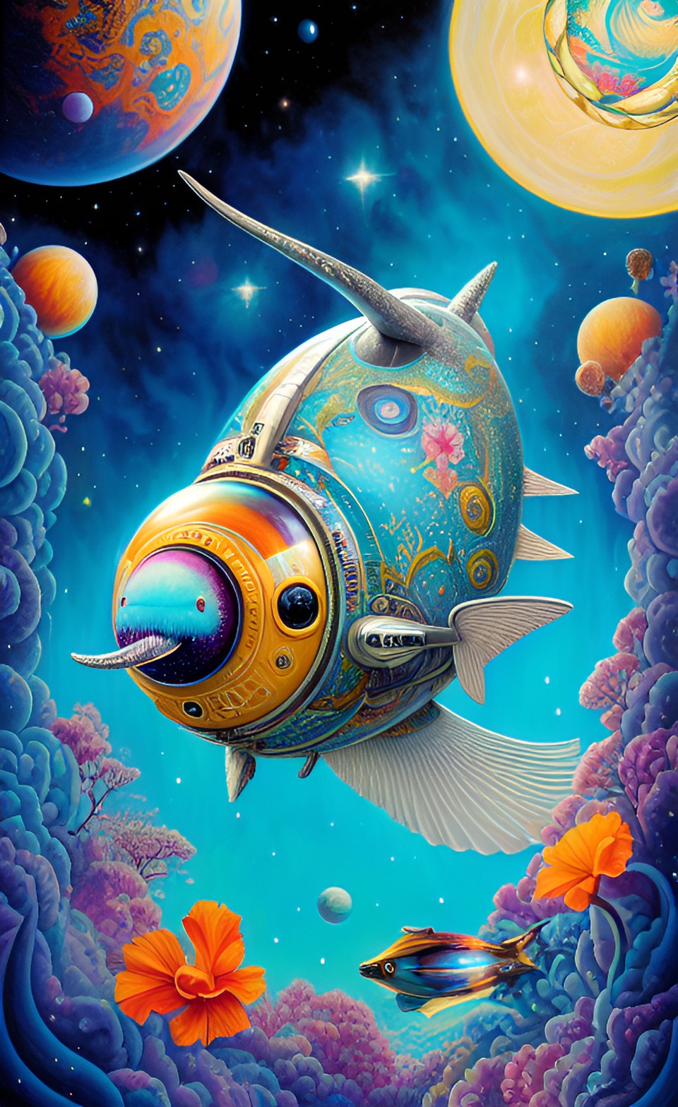 narwhal in outer space preview