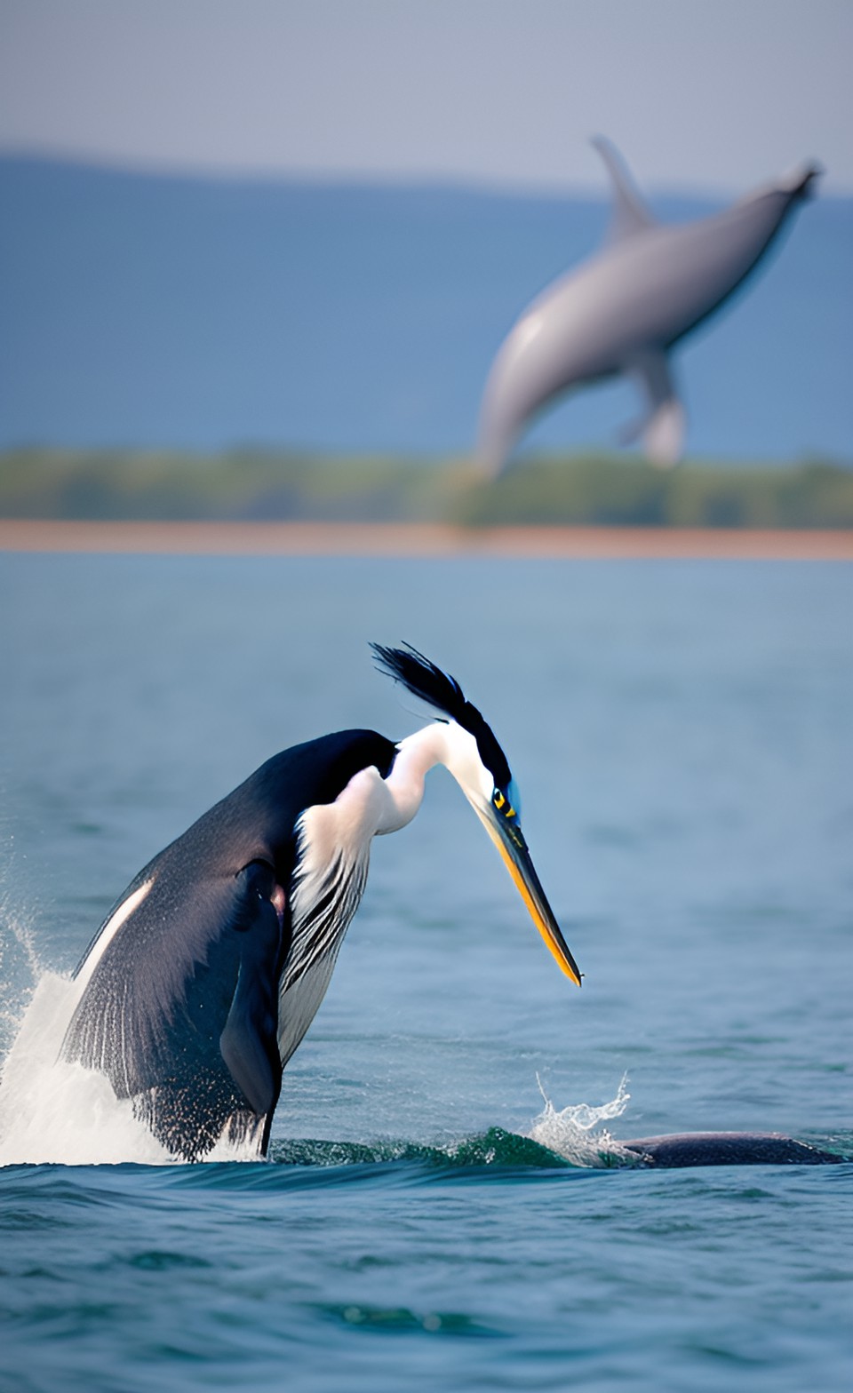 heron whale - a heron trying to eat a whale preview