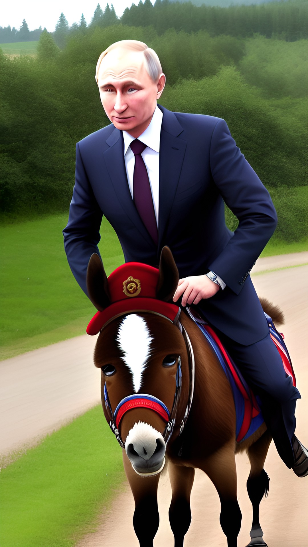 president putin riding a donkey preview