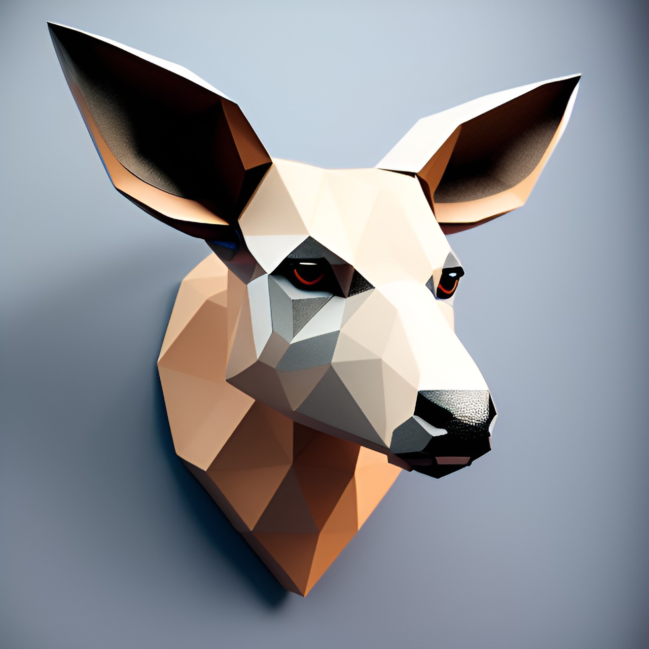 papercraft bust of a deer head preview