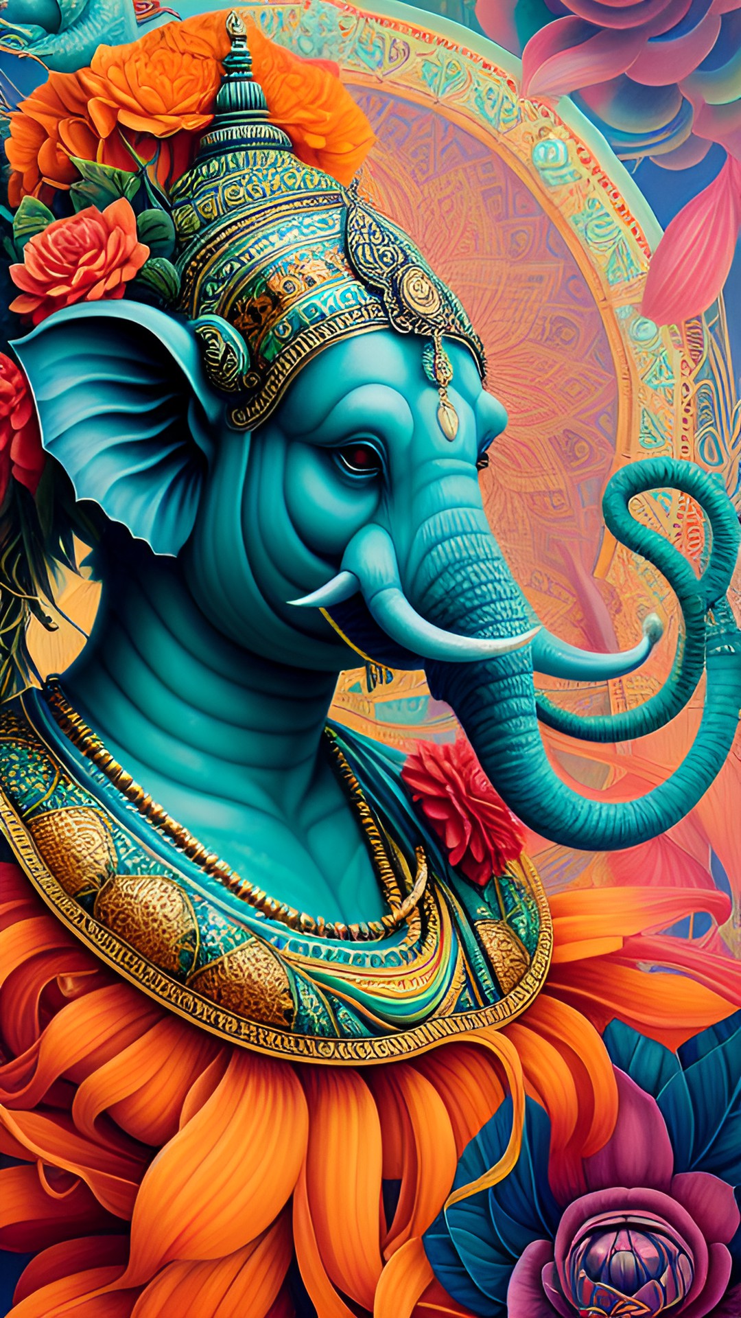 ganesha verde azul e púrpura preview