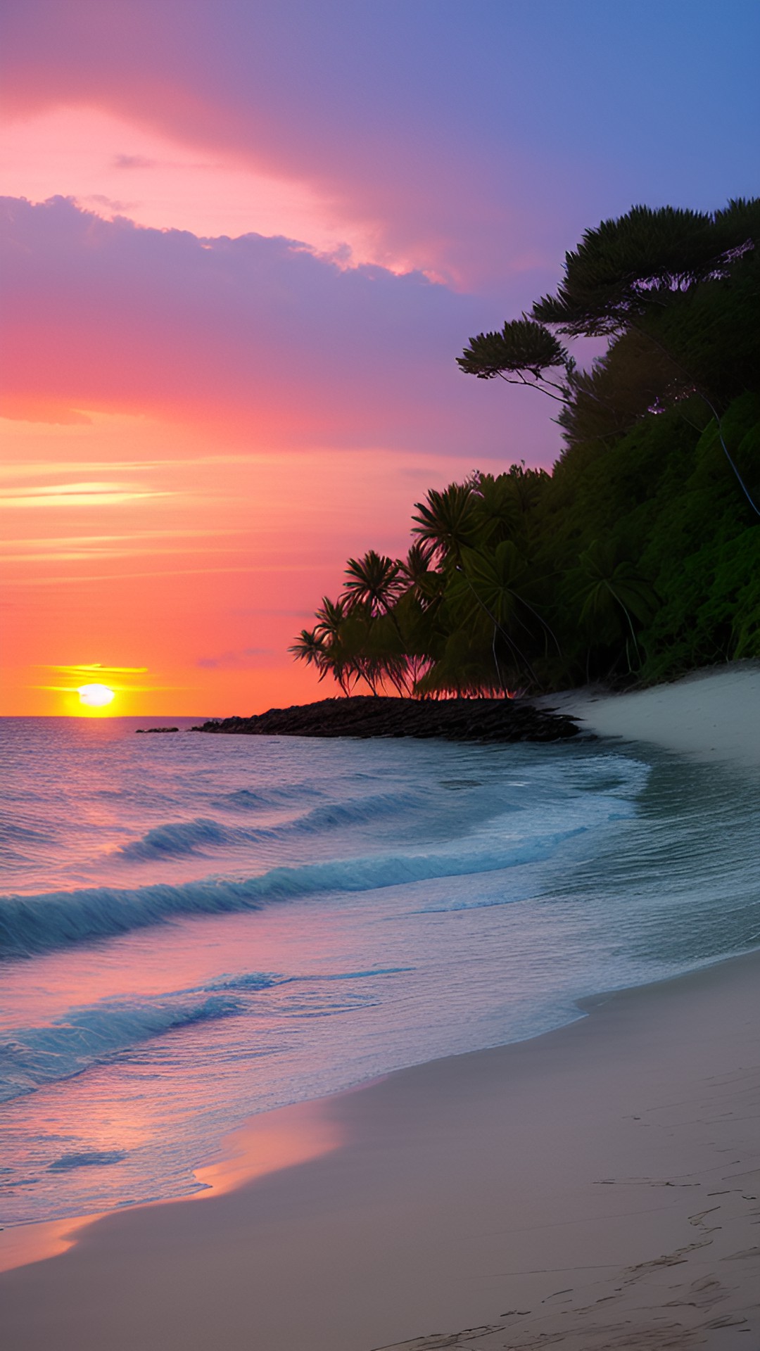 a peaceful beach scene at sunset preview