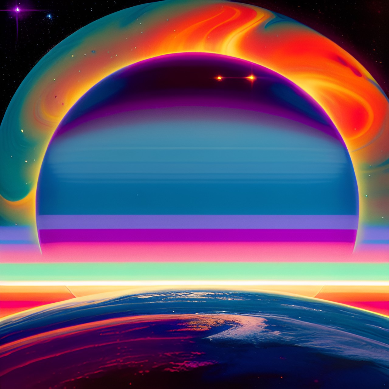 70s funk aesthetic cosmic scene preview