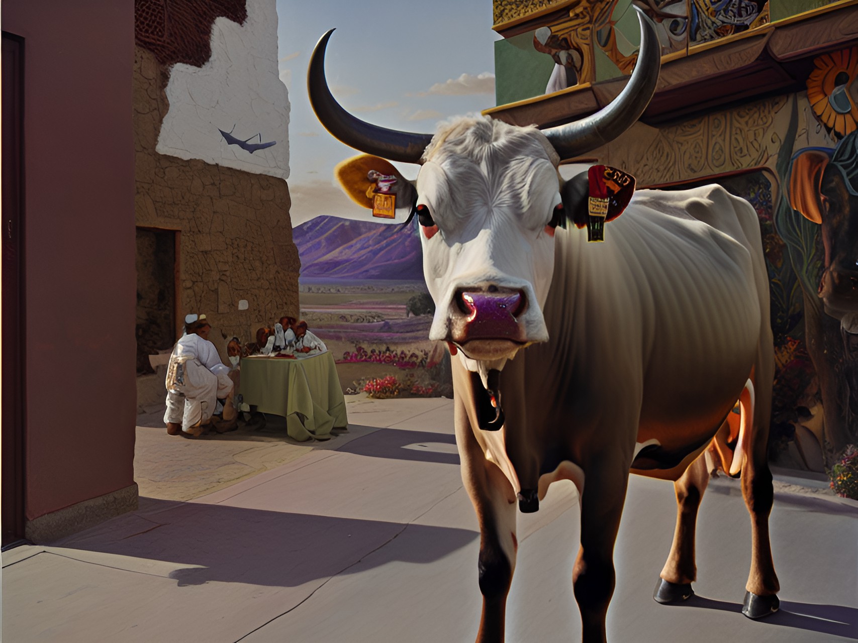 pretty 🐄 - pretty 🐄, dmt visions ,highly detailed, by lucio muñoz, by dali preview