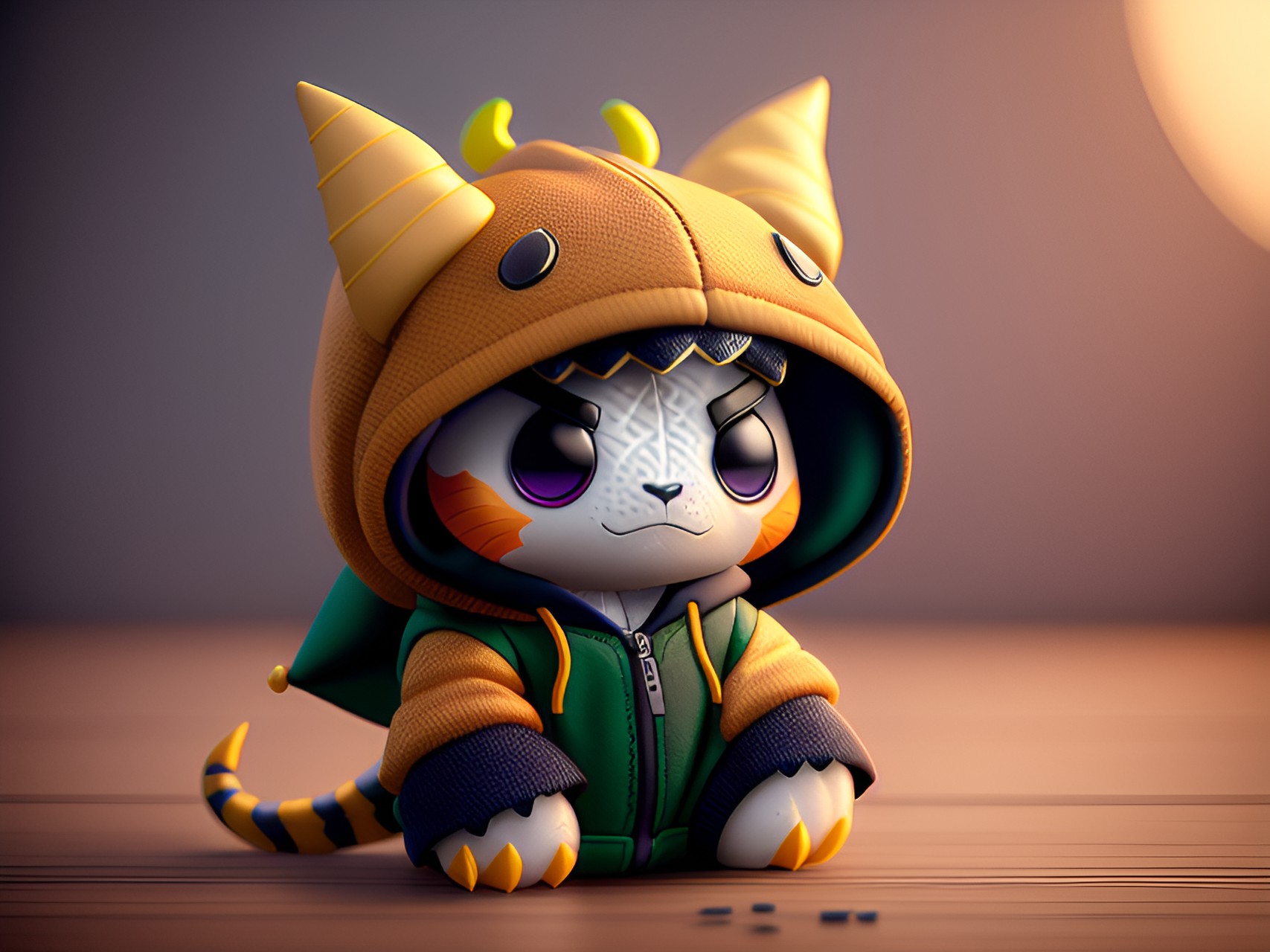 a chibi dragon wearing a hoodie preview