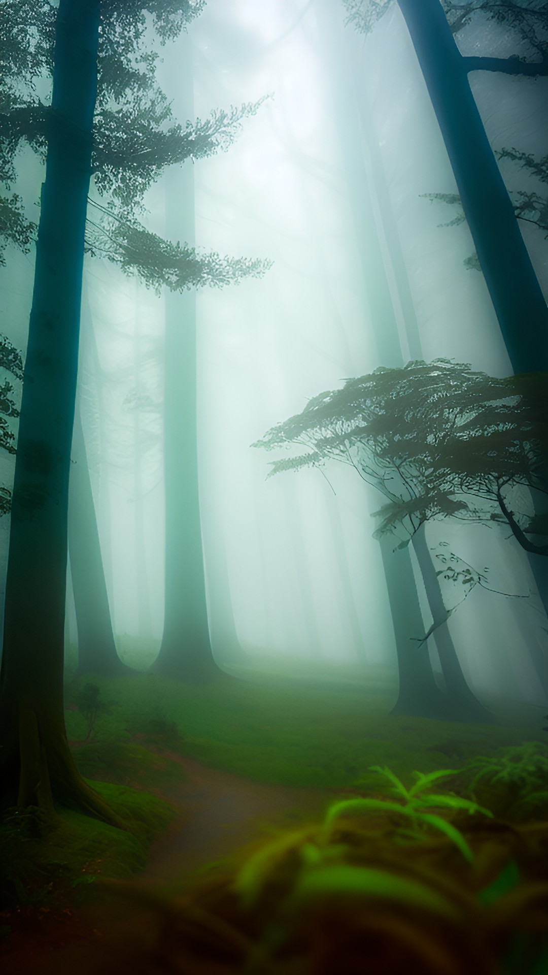 a misty forest scene with a hidden creature preview