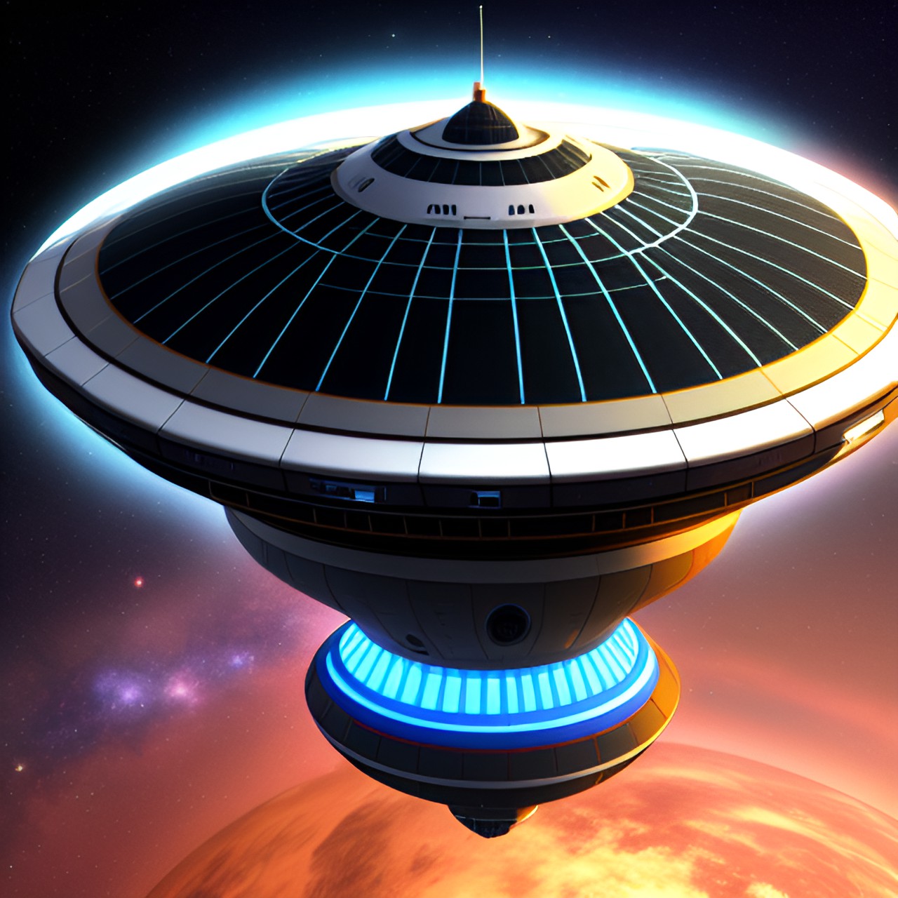 ufo style 3d render space ship preview