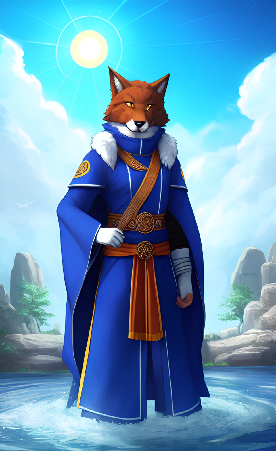 uploaded on e621 furry art anthro male waterbender preview