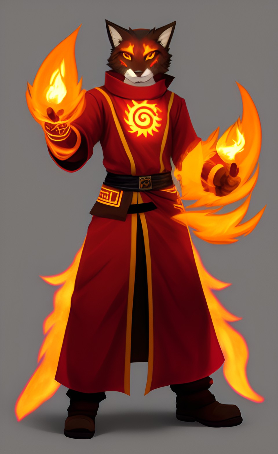 uploaded on e621 furry art anthro male firebender preview