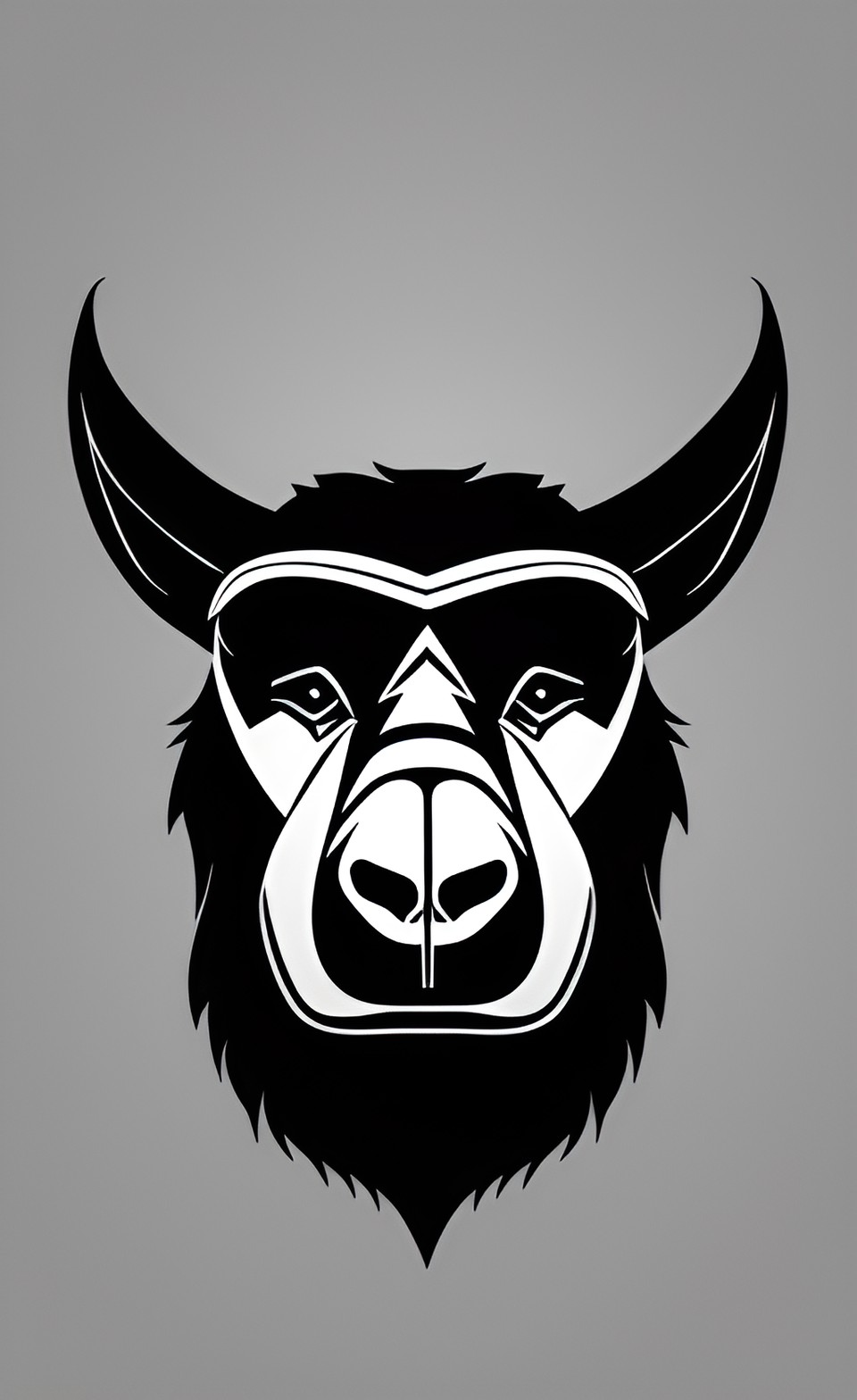 simple icon, outline, monkey/goat hybrid, artistic, serious, sorrowful preview