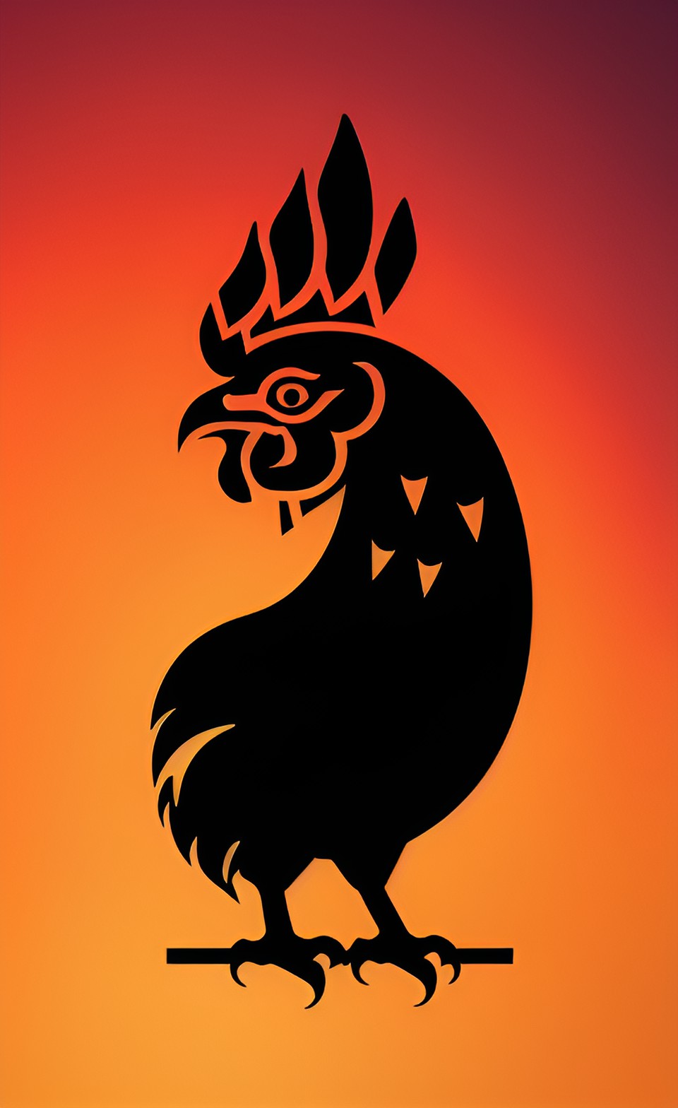 simple icon, outline, rooster, artistic, gratitude, sunset preview