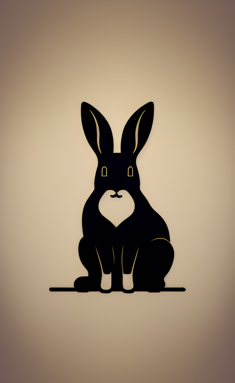 simple icon, outline, rabbit, serious, artistic, sunrise preview