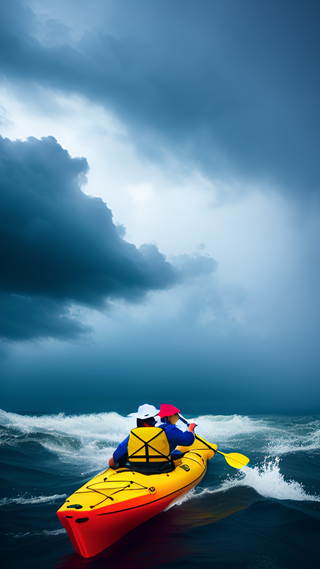 kayaking in the storm sea preview