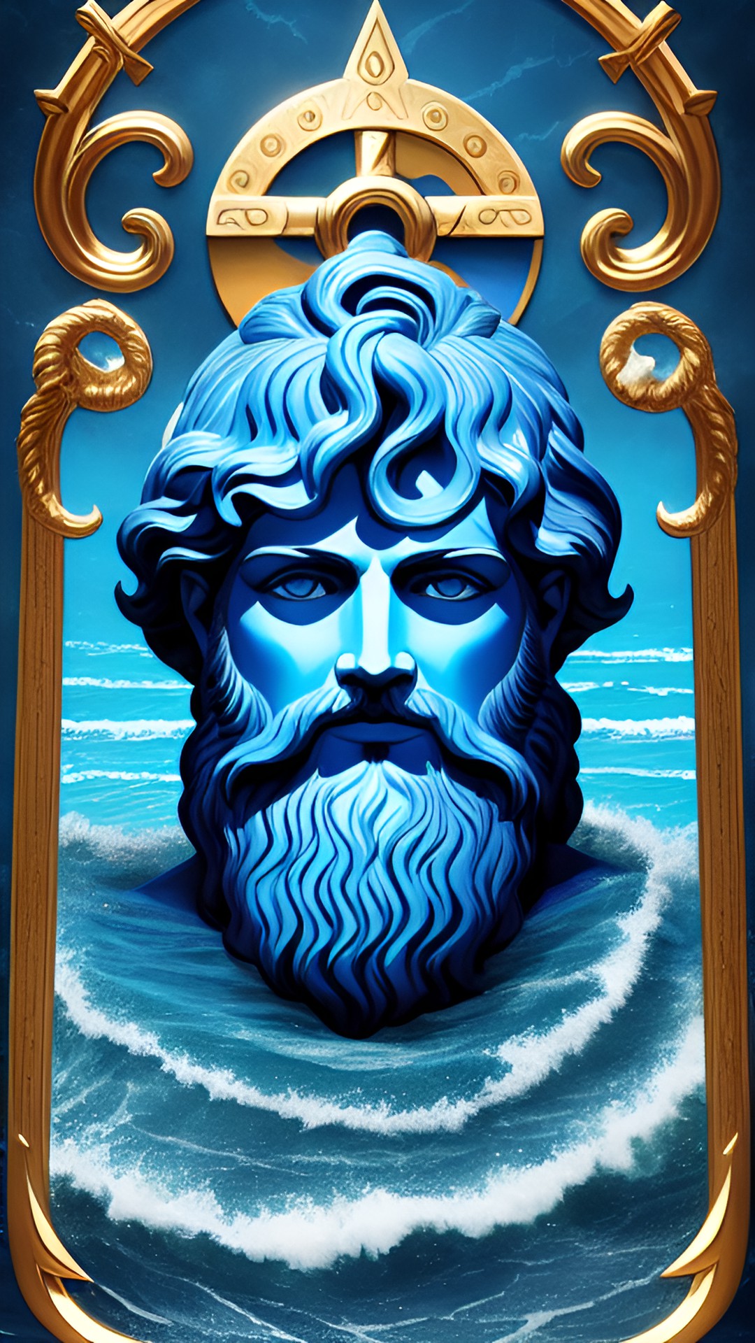 Poseidon - poseidon, grecian god, ocean, trident, storm, waves, beard, blue eyes preview