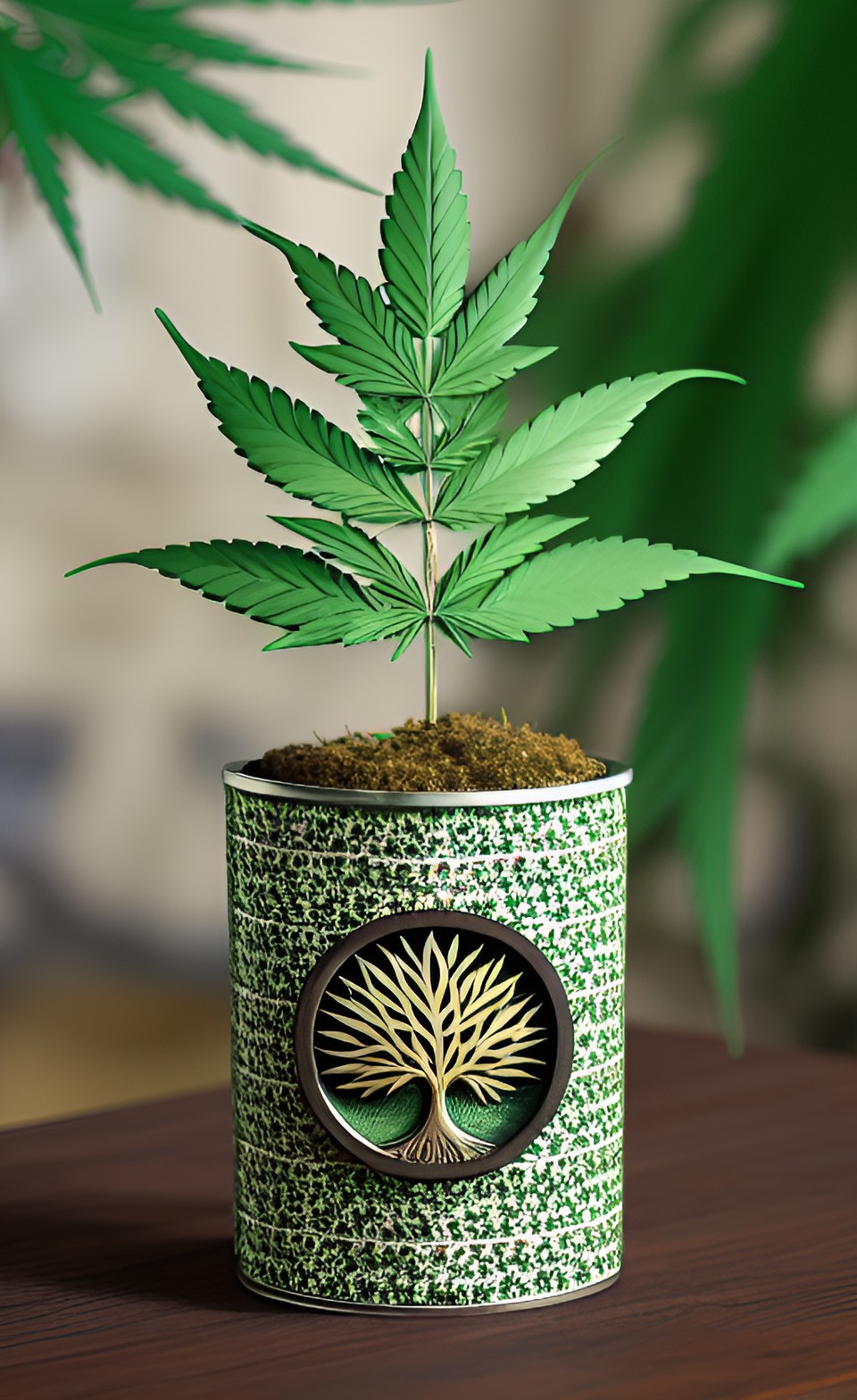 Tree of Life - tree of life, sacred well, perfectly detailed cannabis leaves and cannabis inflorescences preview