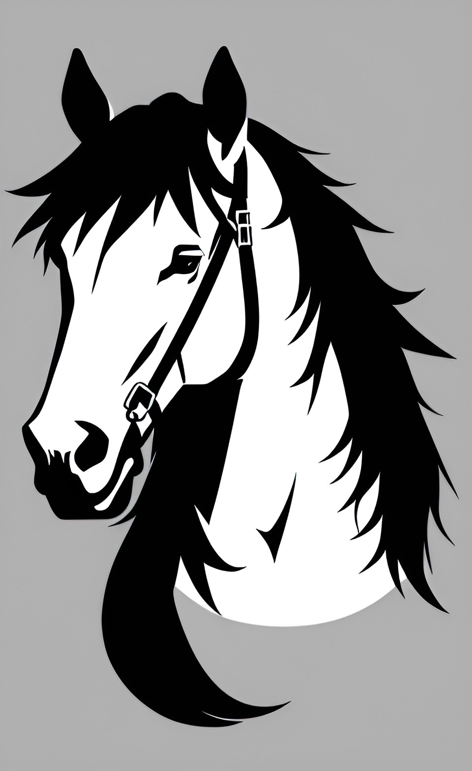 simple icon, outline, horse, serious, artistic, noon preview