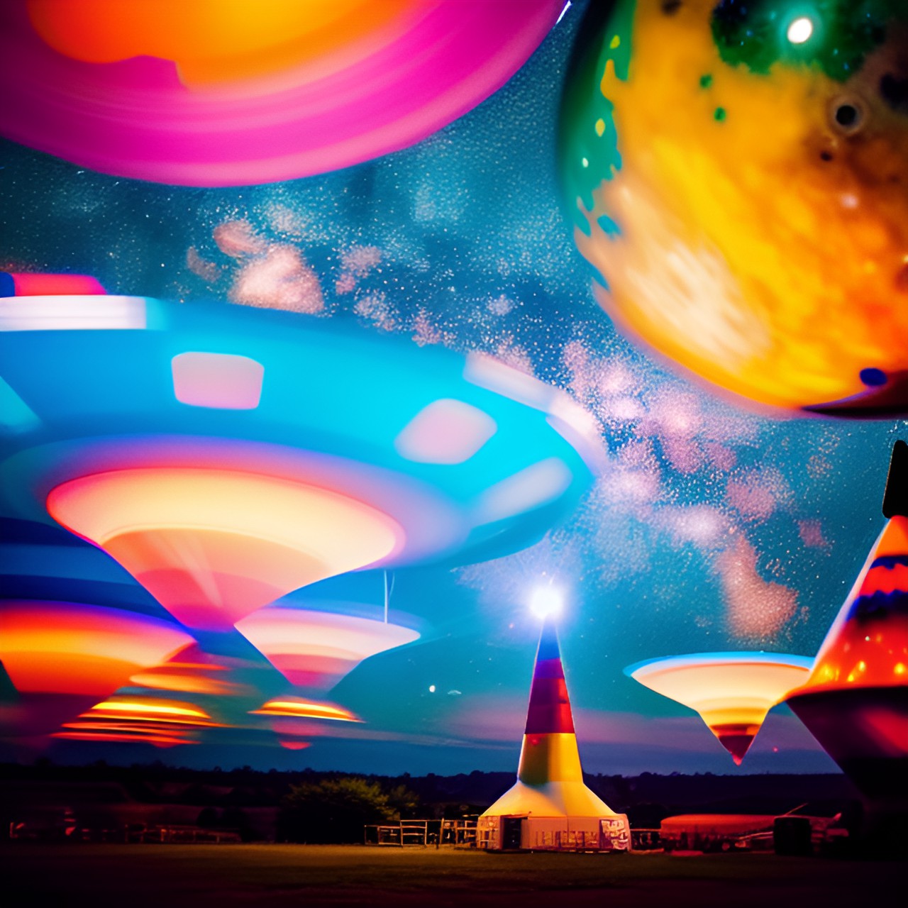 space cones pyramid - orange cone space galaxy stars planets ufo cones cosmic cones pyramid blue cones  ufo alien land cone preview