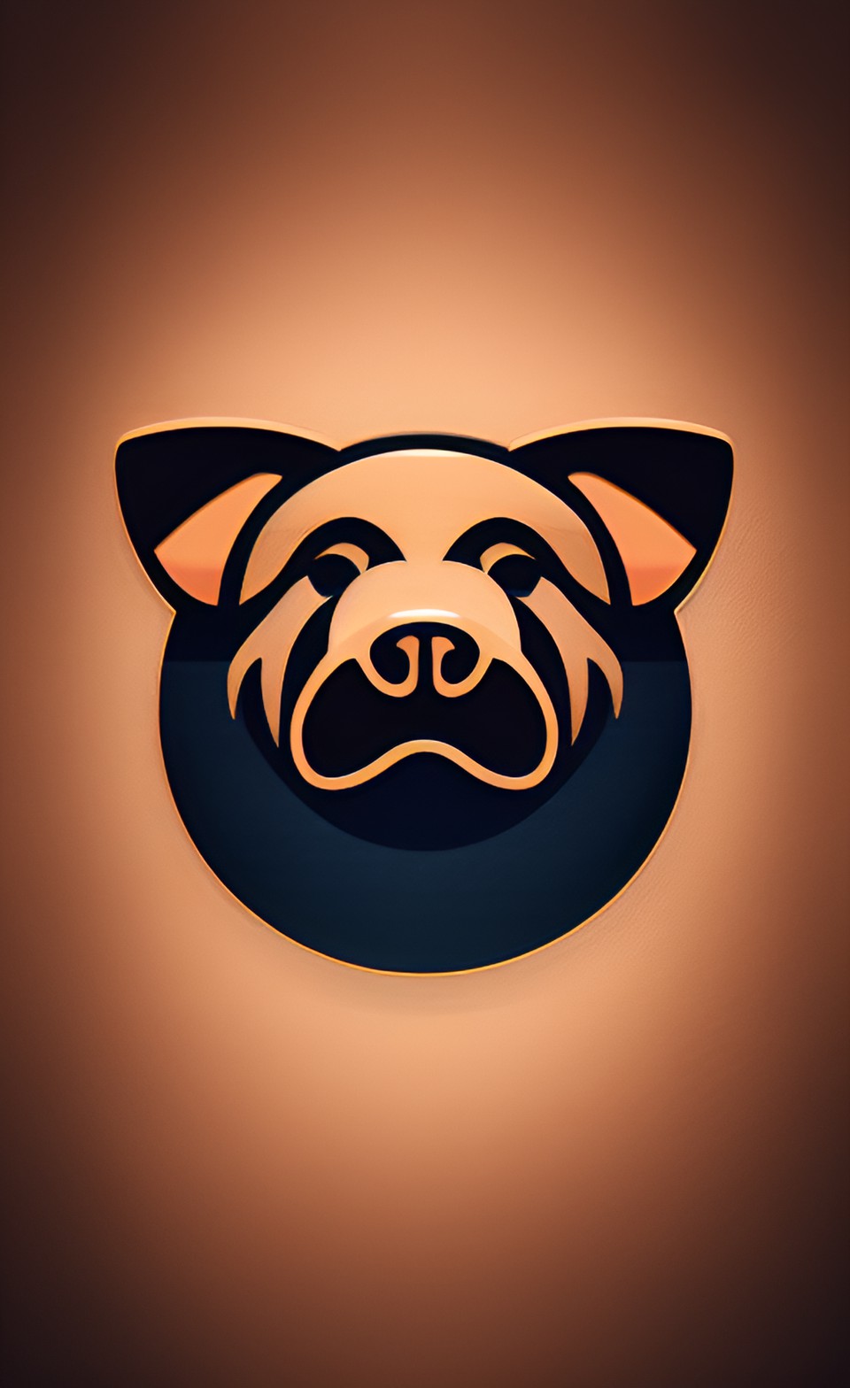 simple icon, simple outline, dog/pig hybrid, artistic, restful, comfortable, night preview