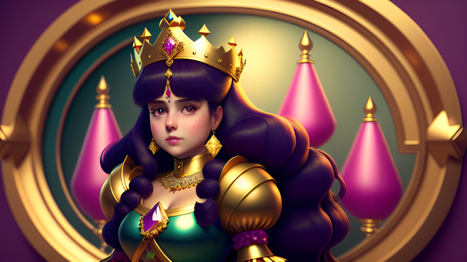 princess vicky, feminist , smells of great perfume , 3d, 8k, gold and jewel tone colors, backlighting preview