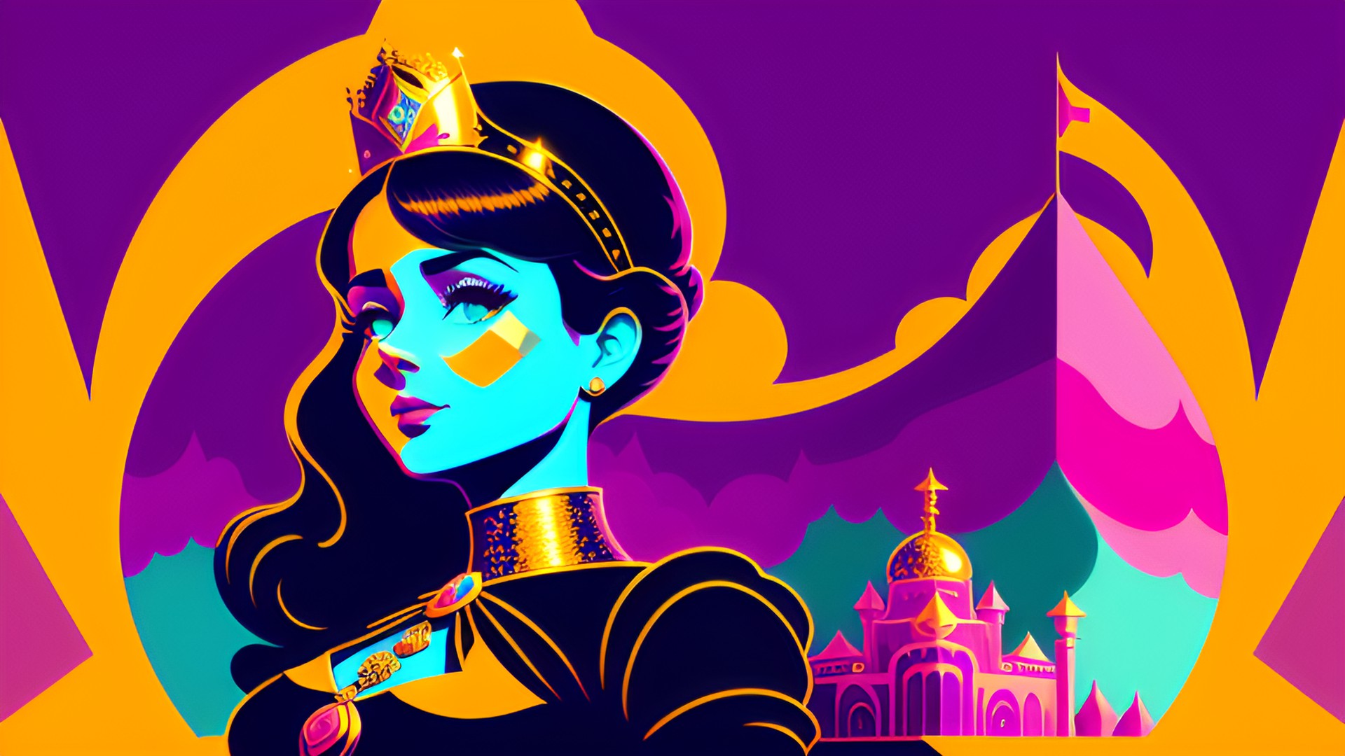 princess vicky, feminist , smells of great perfume , 3d, 8k, gold and jewel tone colors, backlighting preview