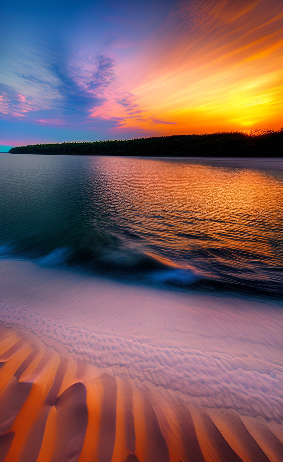 sunset on lake michigan - summer sunset in michigan on lake michigan beach preview