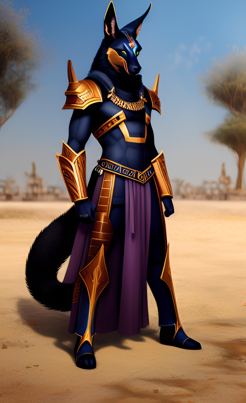 uploaded on e621 furry art anthro male anubis preview