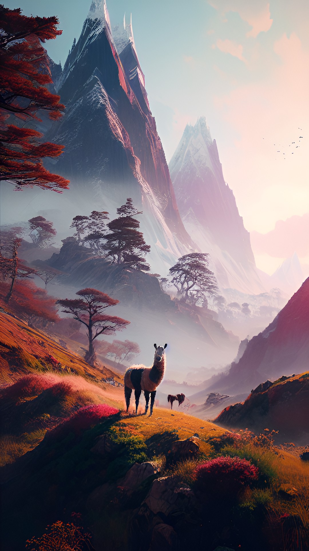 llama mountains in background preview