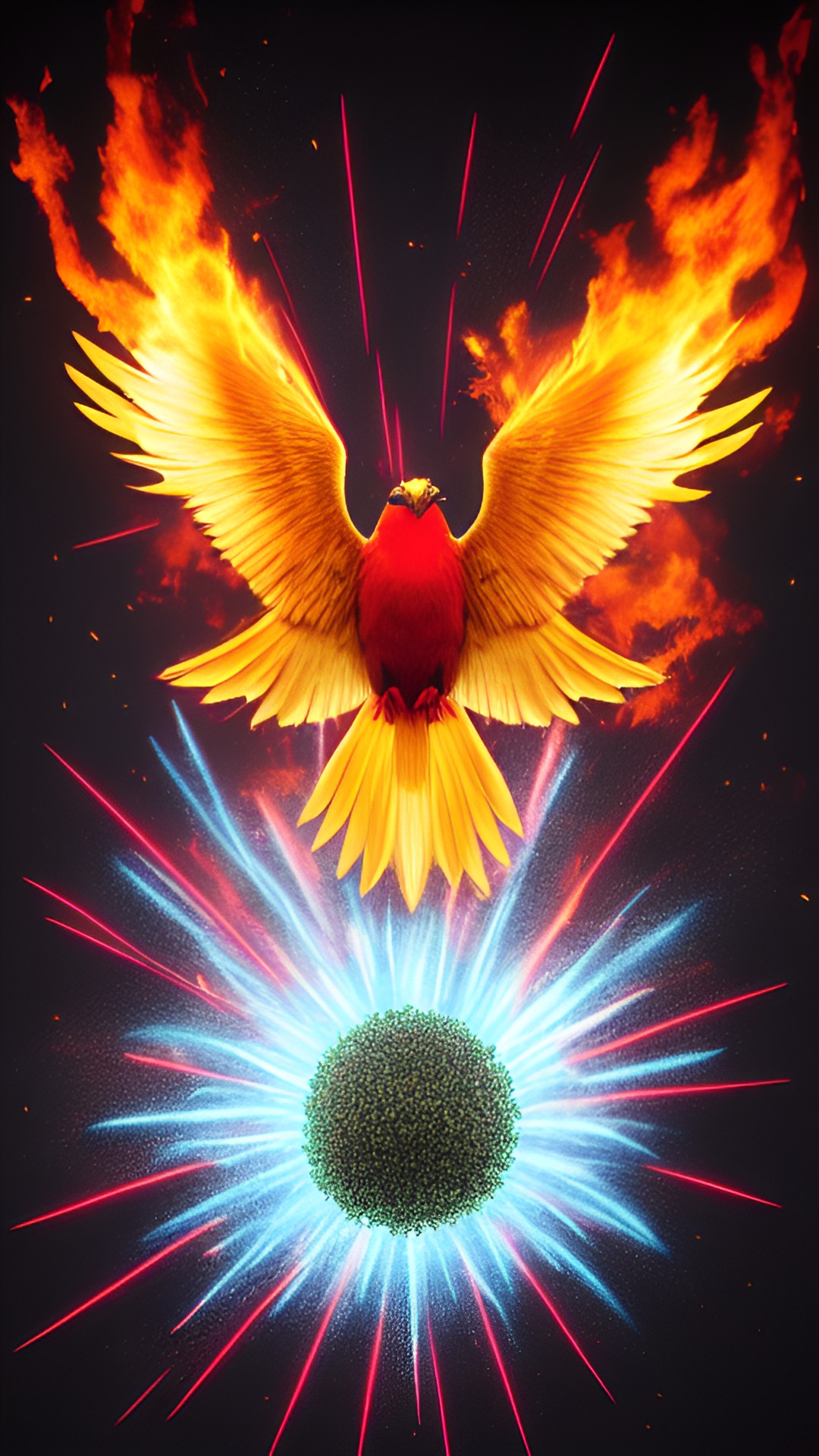 bird explosion, fire preview