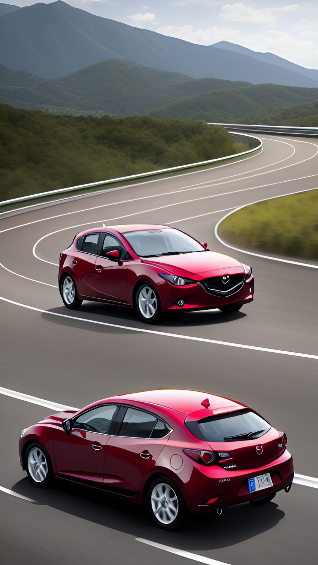 mazda 3 hatchback on a highway preview