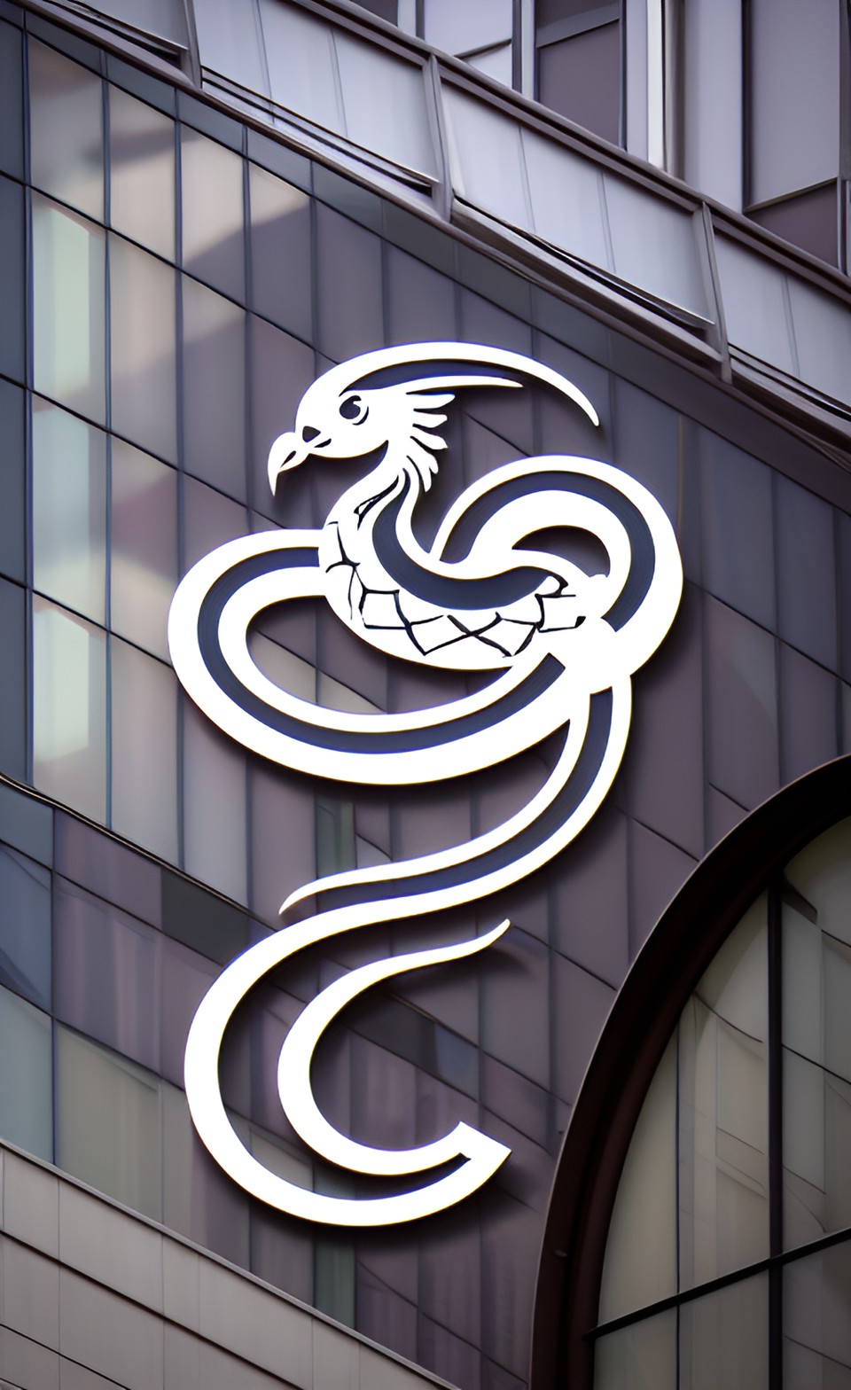 simple icon, outline, snake/dove hybrid, serious, artistic, daytime preview