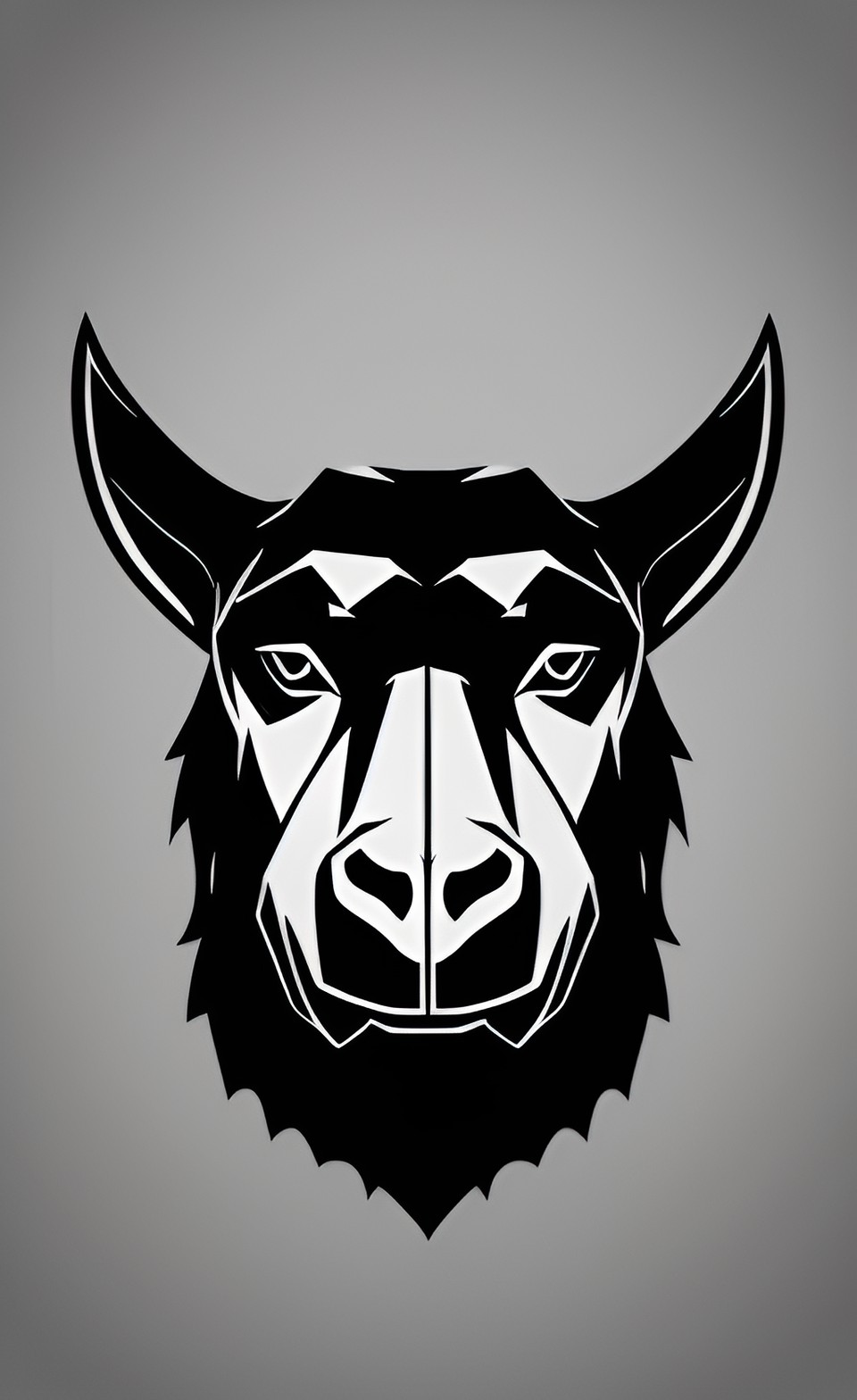 simple icon, outline, ape/goat hybrid, artistic, serious, sorrowful preview