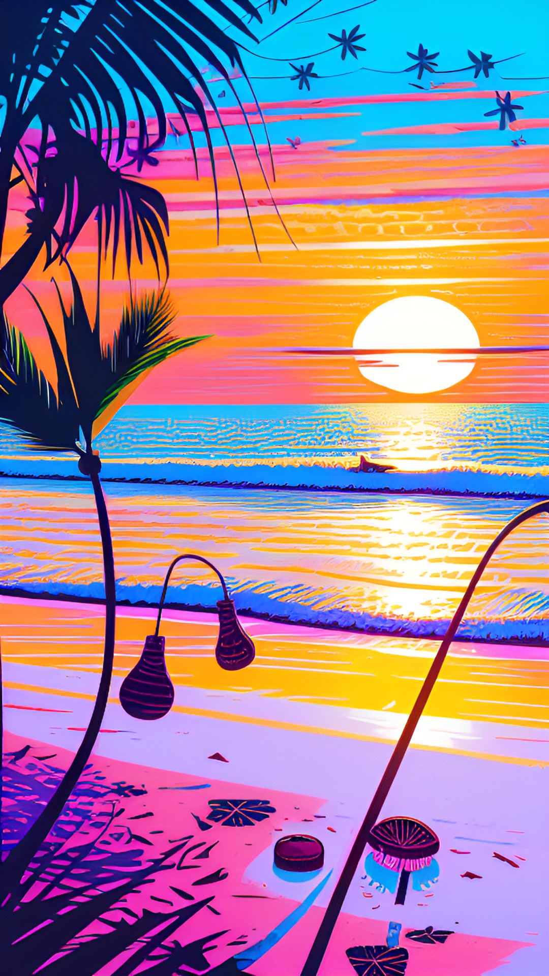 sunset glow,late summer evening,august,sunset,orange,pink,purple,colorful sunset,coconuts,beach,cherry soda,enjoying life,outside,cabana preview