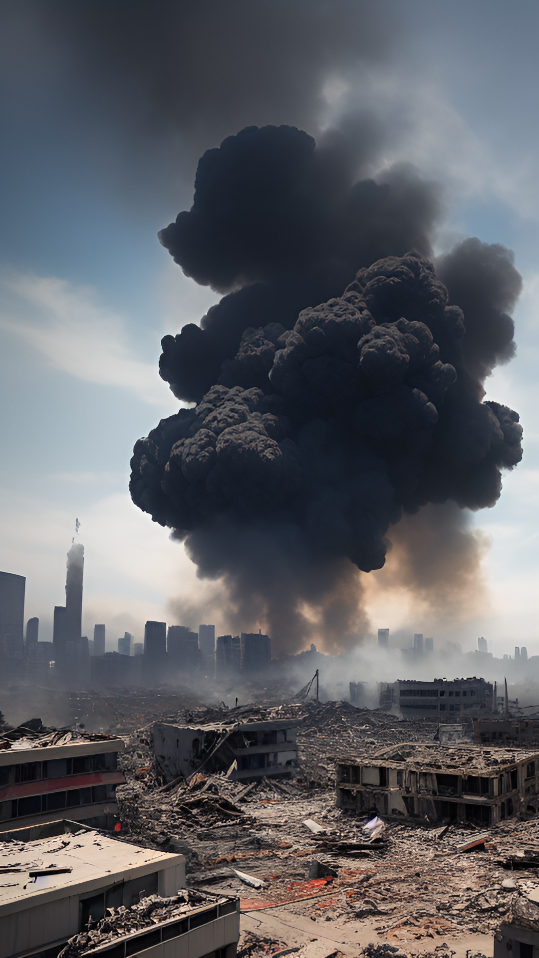 destruction, rubble, smoke, apocalyptic preview