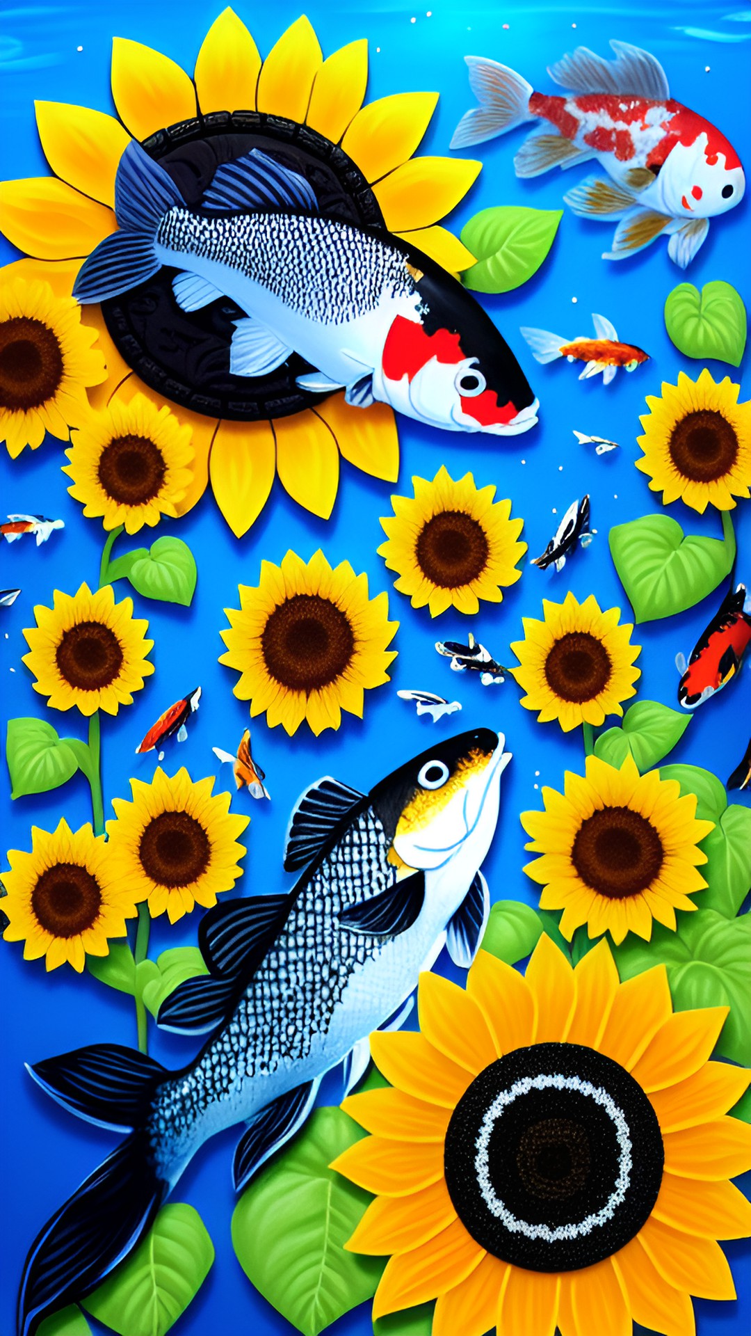 sunflowers and koi fish with cookies and oreos preview