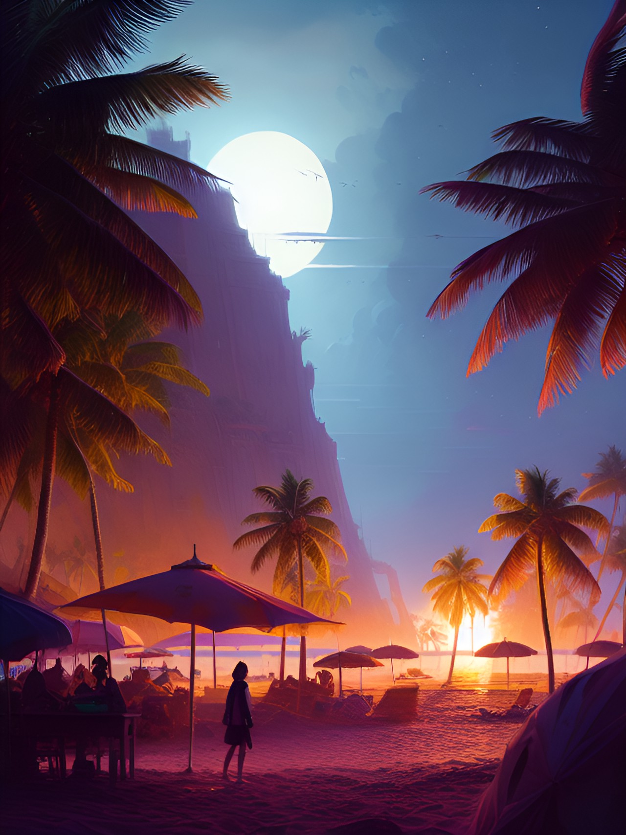 beach in night preview