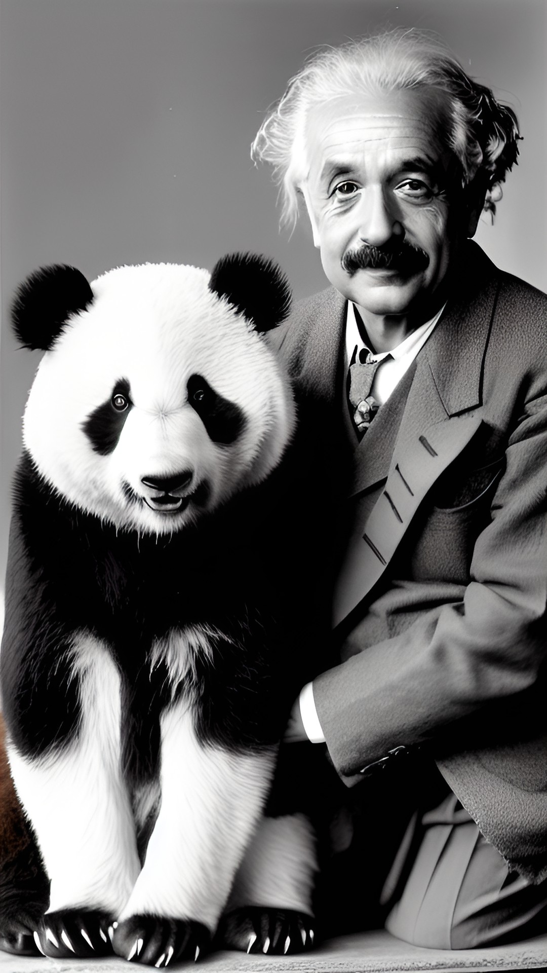 AlbertEinstein Panda - albert einstein con un oso panda preview