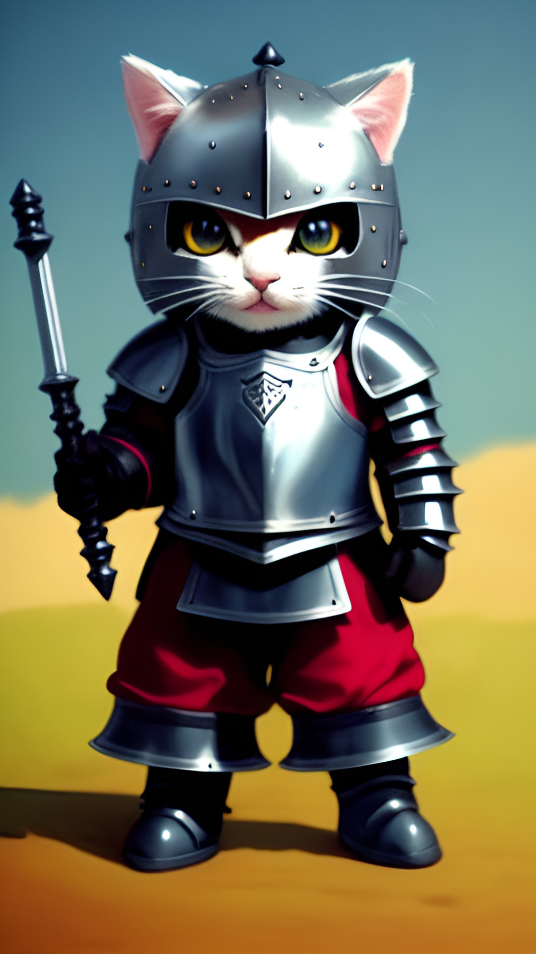 little kitty with armour, old knight preview