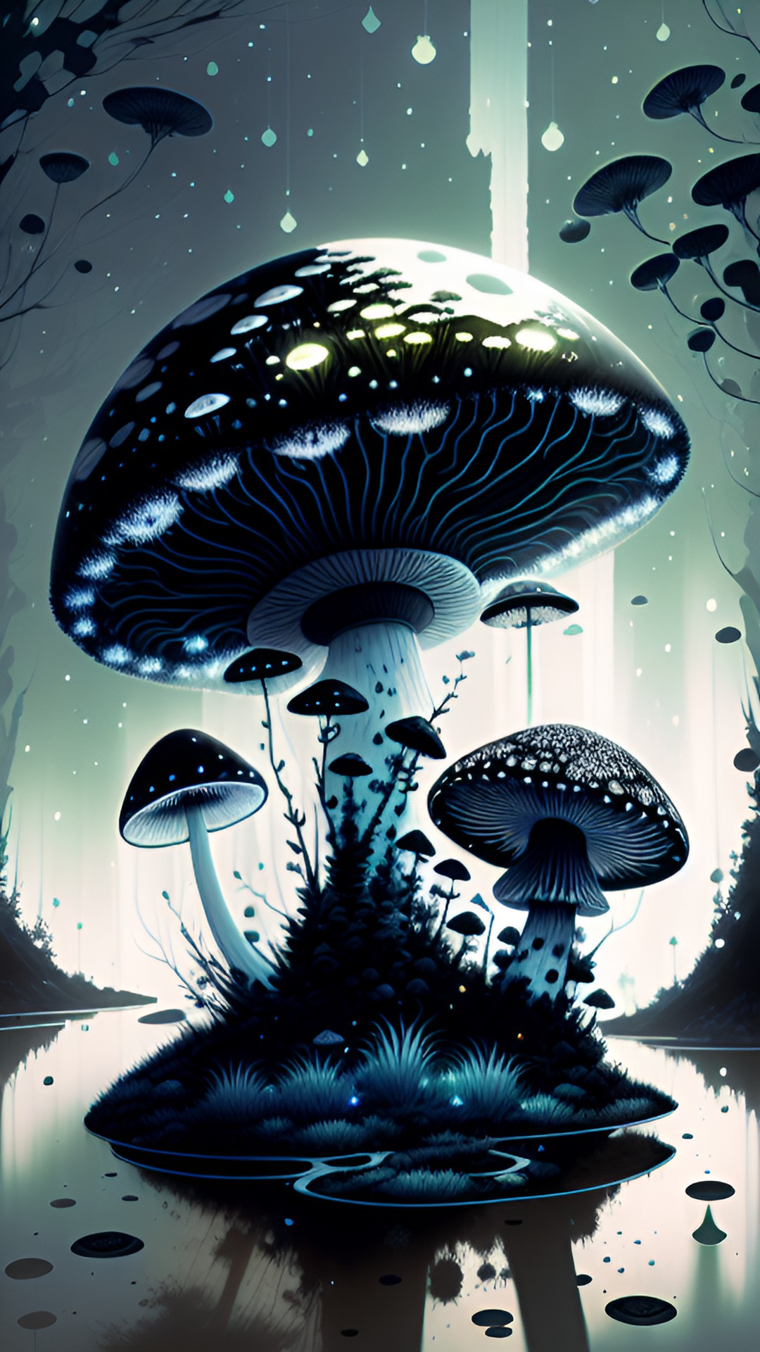 mushroom planet, moss forest, fluorescence preview