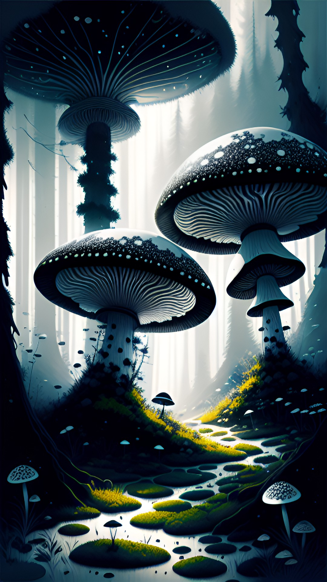 mushroom planet, moss, mushroom forest, fluorescence preview