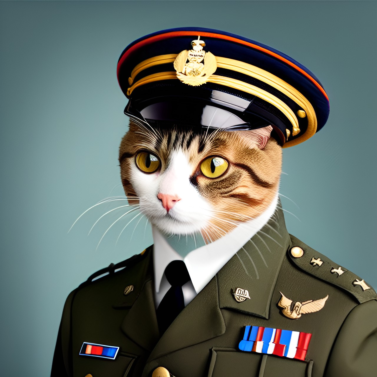 cat with military uniform preview