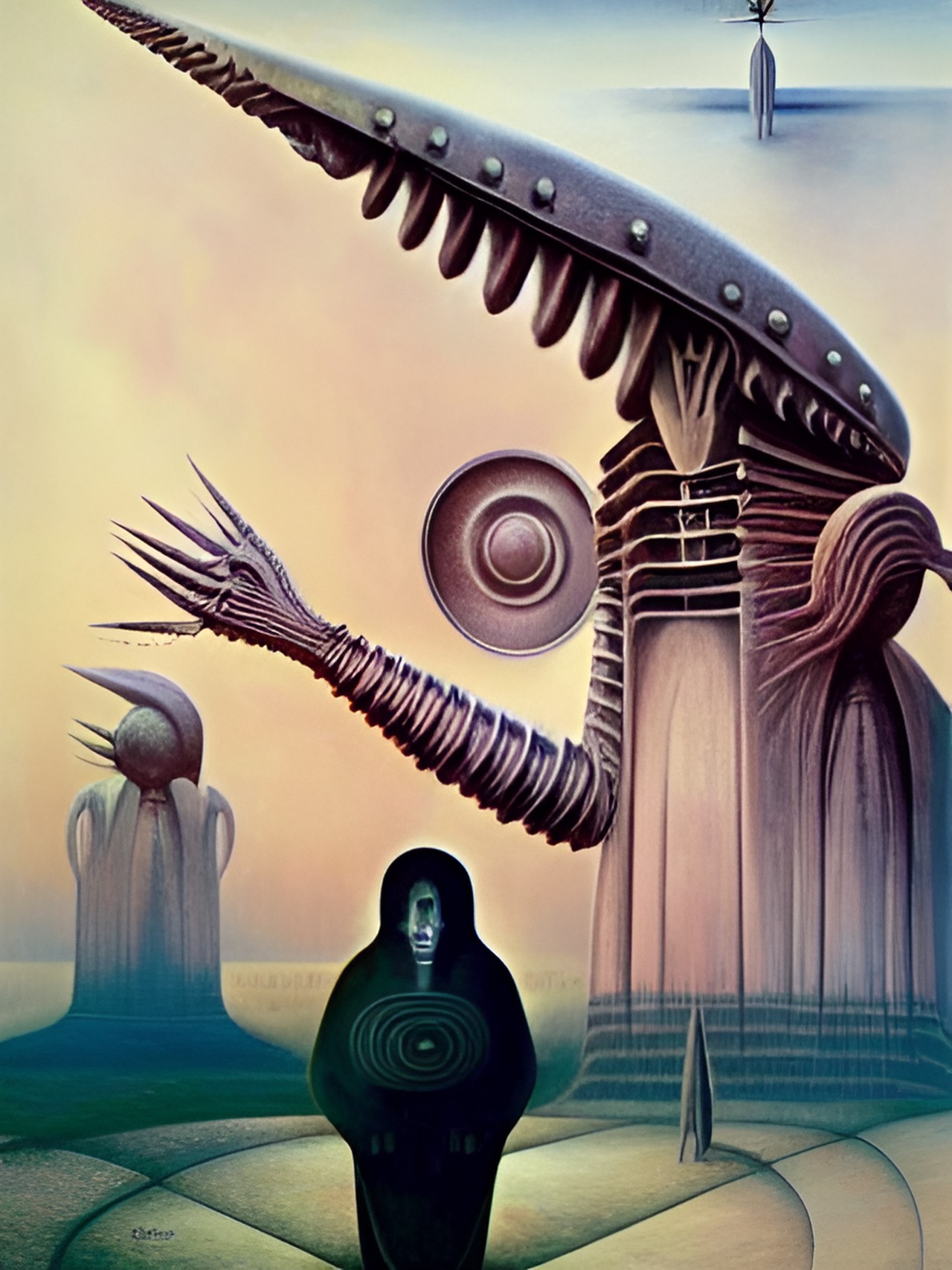 humanoid beings, artwork by leonora carrington & héctor germán oesterheld & h.r. giger & peter gric & beksinski preview