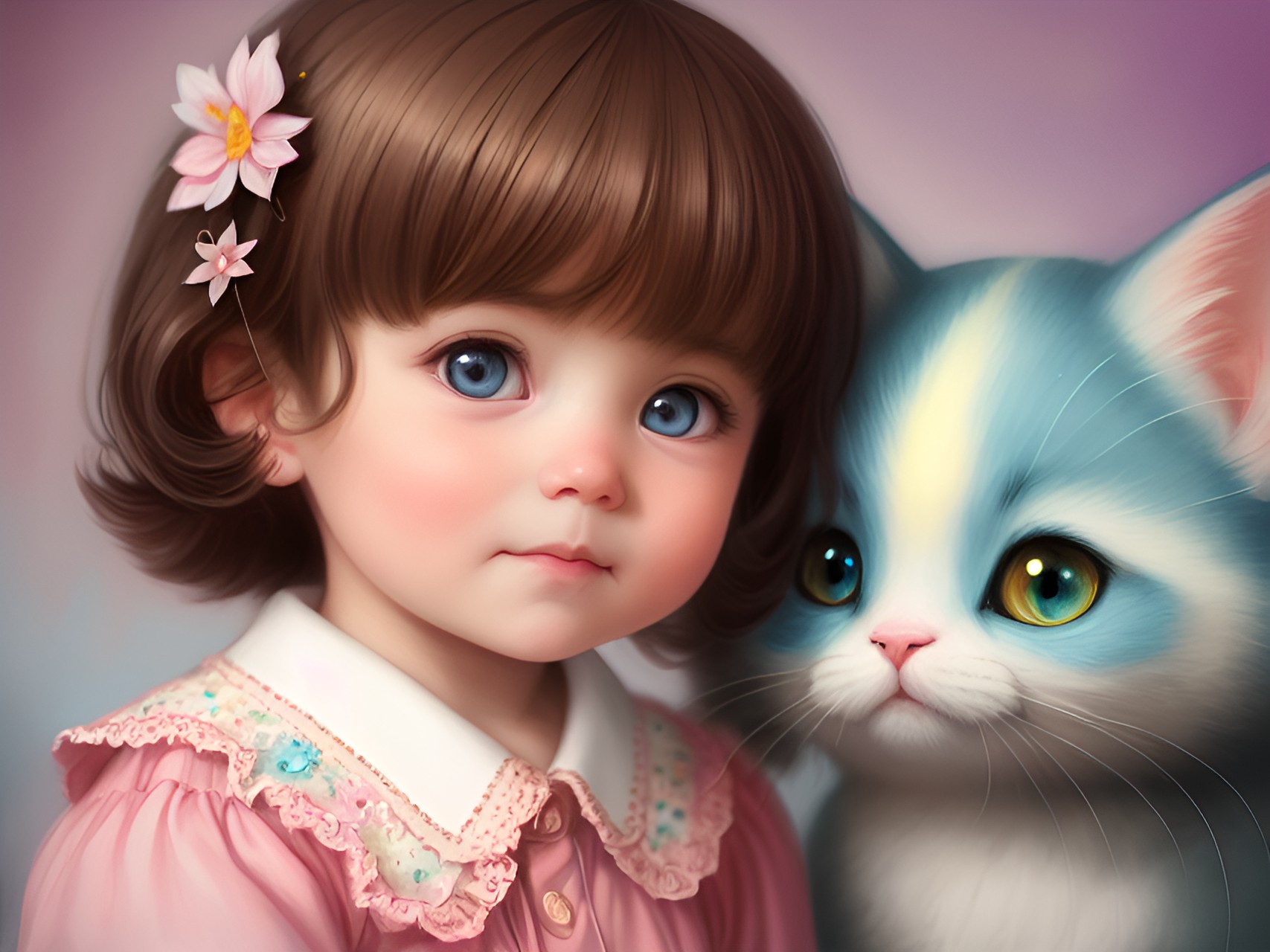 a  six month old baby with light brown hair smiling, he has sky blue eyes, with kawaii realistic portrait, melancholy pastel art, by nicoletta ceccoli, soey milk, cute detailed digital art, exquisite digital illustration, inspired by nicol preview