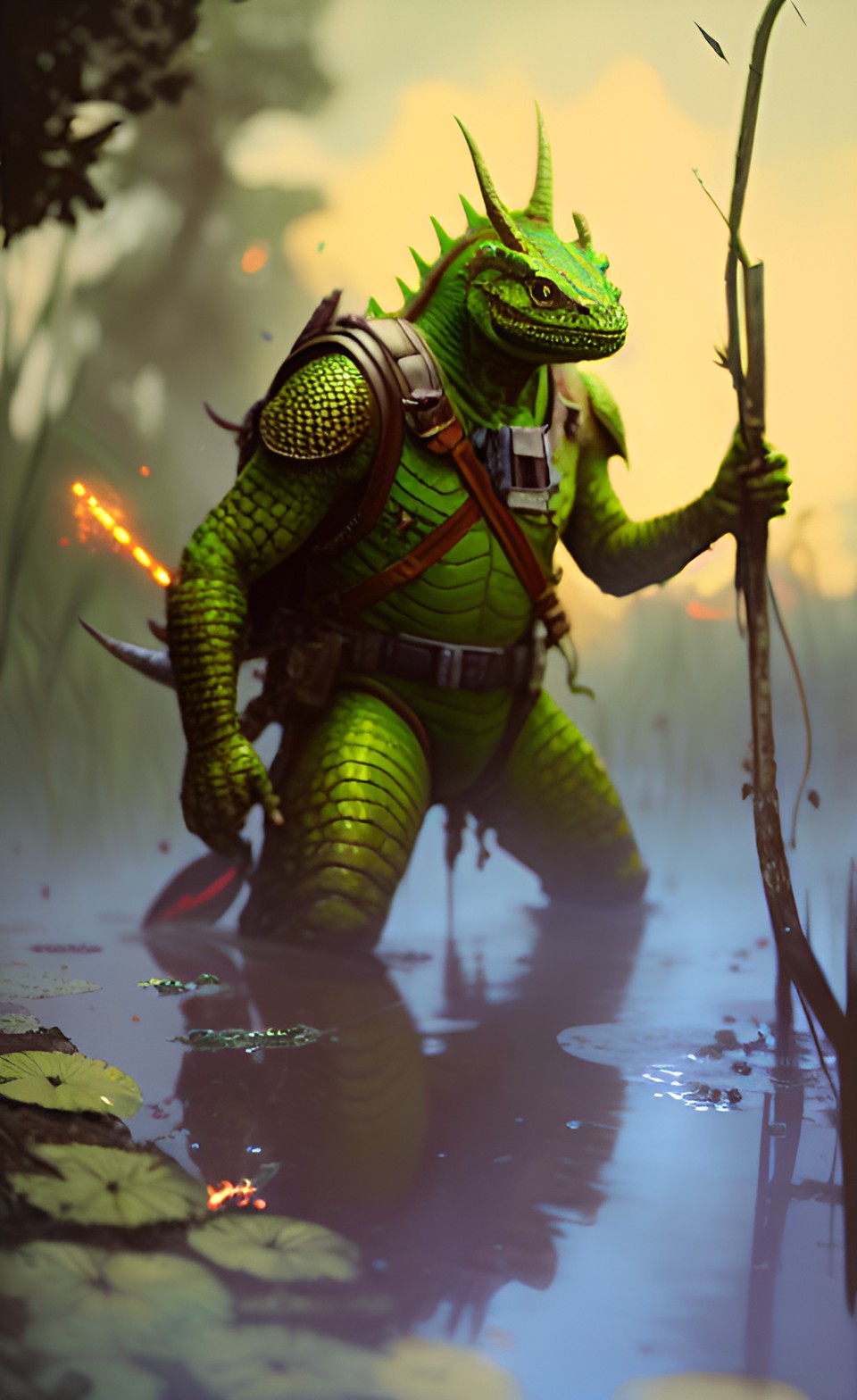 3724 - lizardman in the swamp preview