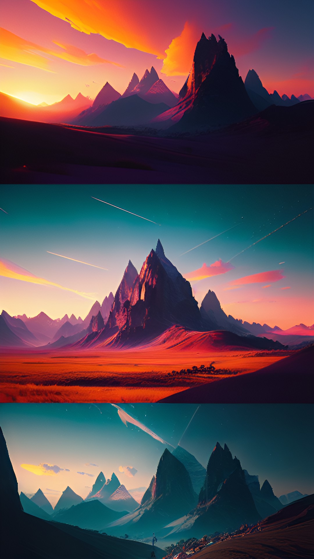 majestic mountain range at sunset preview