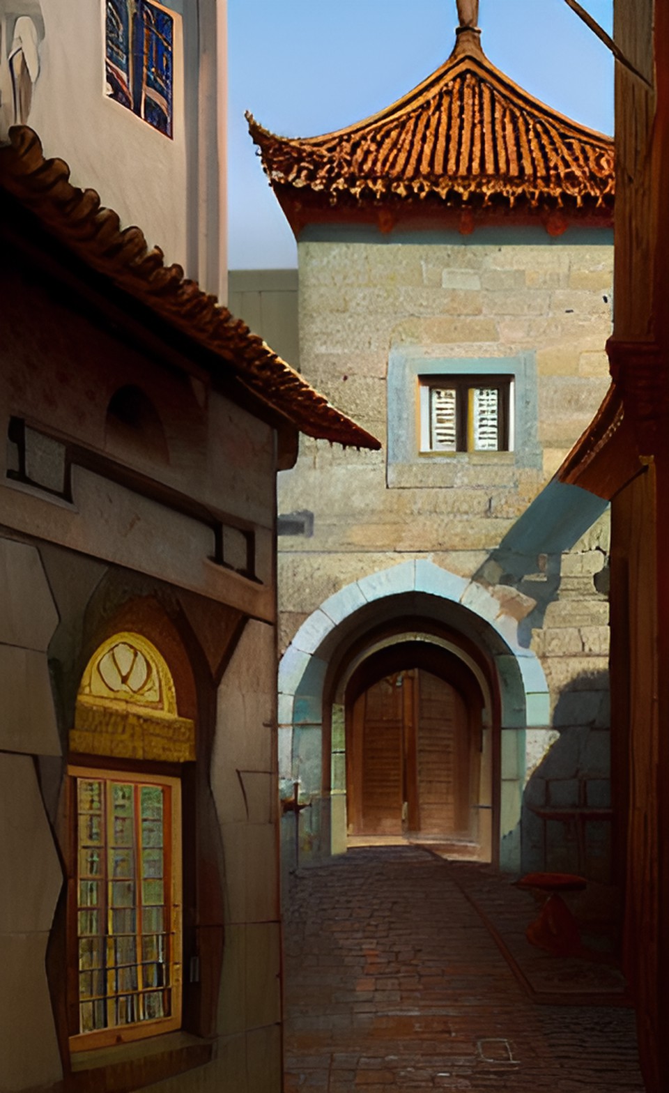 city - medieval portuary city which blends russian and chinese architecture preview