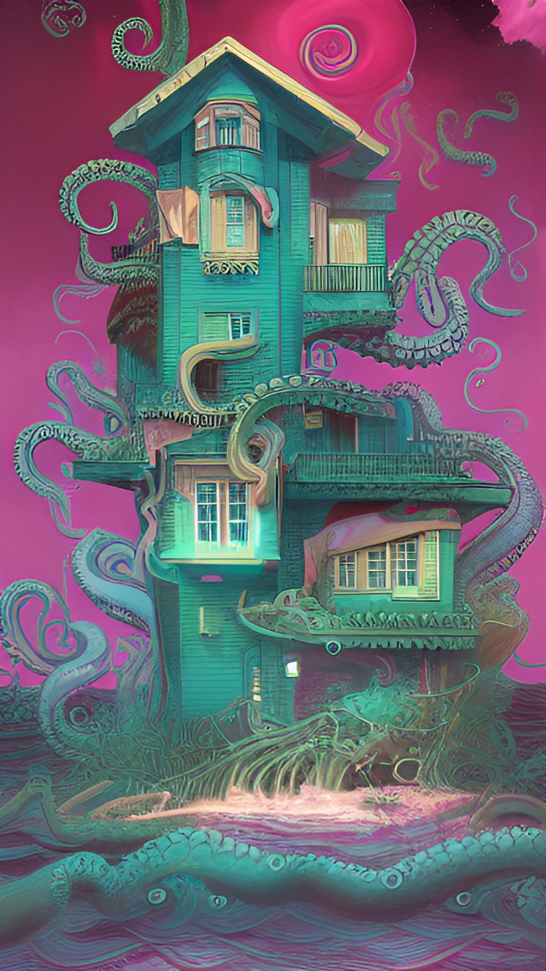 barbie's lovecraftian innsmouth beach nightmare house full of eldritch horrors and tentacle monsters preview