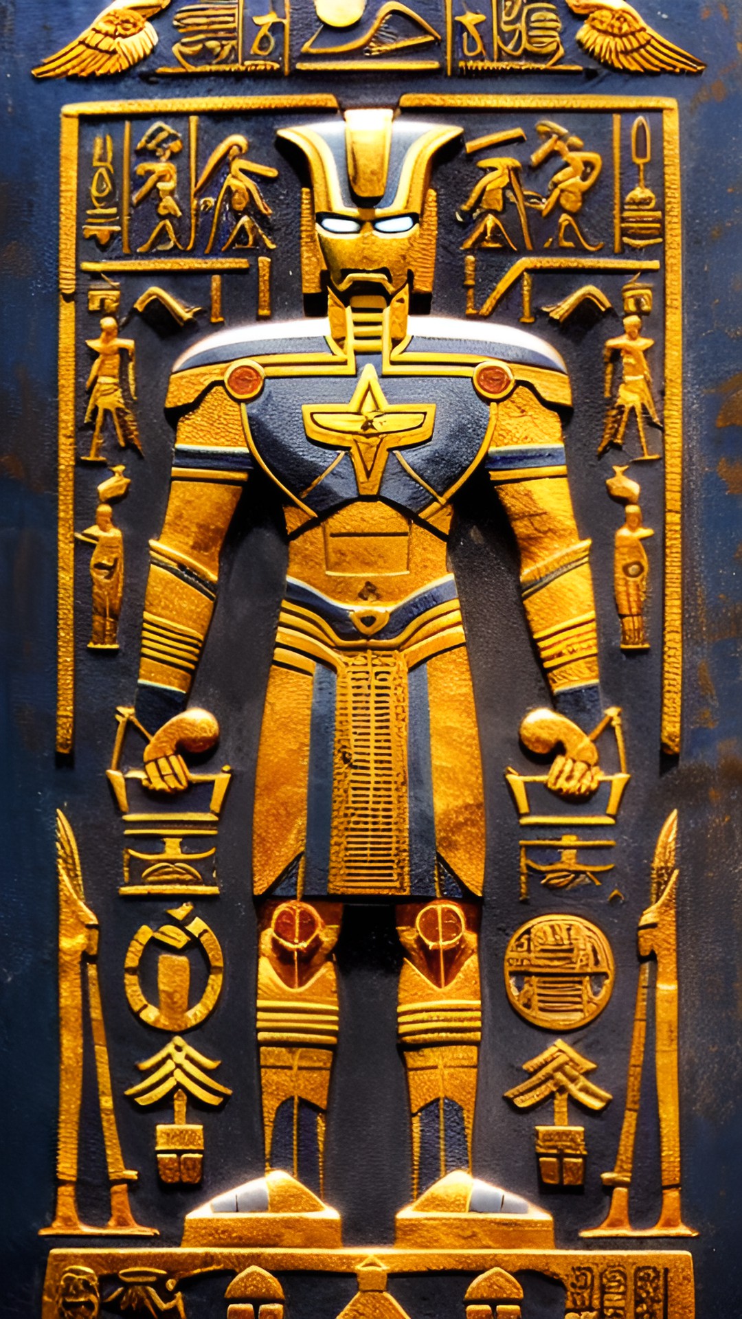 iron man in ancient egyptian hieroglyphics preview